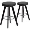 Flash Furniture Trenton Series 24” High Contemporary Cappuccino Wood Counter Height Stool with White Vinyl Seat (Pack of 2)(Black)