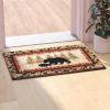 Flash Furniture Ursus Collection Rustic Lodge Wandering Black Bear & Cub Area Rug – Olefin Fibers in Brown, Beige, Black, & Green – 6′ x 9′ Accent Rug – Jute Backing(2′ x 3’5″ (Rectangular))