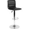Flash Furniture Vincent Modern Adjustable Height Barstool with Footrest and Padded Mid-Back, Upholstered Vinyl Bar/Counter Height Stool, White/Chrome(Black)