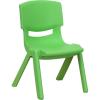 Flash Furniture Whitney 2 Pack Green Plastic Stackable School Chair with 10.5” Seat Height(Green)