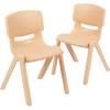 Flash Furniture Whitney 5 Pack Natural Plastic Stackable School Chair with 13.25″ Seat Height(Natural)