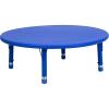 Flash Furniture Wren 45″ Round Natural Plastic Height AdjusTable with Rounded Safety Corners Activity Table with Rounded Safety Corners(Blue)