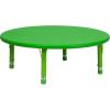 Flash Furniture Wren 45″ Round Natural Plastic Height AdjusTable with Rounded Safety Corners Activity Table with Rounded Safety Corners(Green)