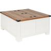 Flash Furniture Wyatt Farmhouse Coffee Table with Storage, Square Coffee Table with Hinged Lift Top and Hidden Storage, 35.75″ Square, Two-Toned White/Rustic Oak(White)