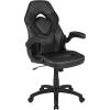 Flash Furniture X10 High-Back LeatherSoft Racing Style Gaming Chair with Flip-Up Arms, Ergonomic Padded Swivel Computer Chair, Red/Black(Black)