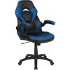 Flash Furniture X10 High-Back LeatherSoft Racing Style Gaming Chair with Flip-Up Arms, Ergonomic Padded Swivel Computer Chair, Red/Black(Blue)