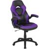 Flash Furniture X10 High-Back LeatherSoft Racing Style Gaming Chair with Flip-Up Arms, Ergonomic Padded Swivel Computer Chair, Red/Black(Purple)