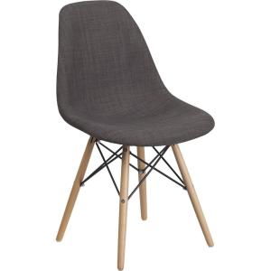 Flash Furniture 2 Pack Elon Series Milan Patchwork Fabric Chair with Wooden Legs(Siena Gray)
