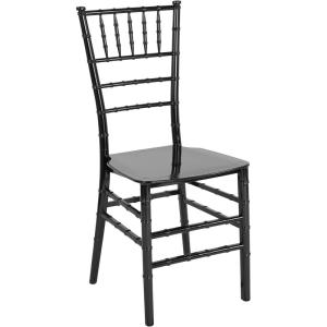 Flash Furniture 2 Pack HERCULES Series Gold Resin Stacking Chiavari Chair(Black)