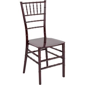 Flash Furniture 2 Pack HERCULES Series Gold Resin Stacking Chiavari Chair(Mahogany)