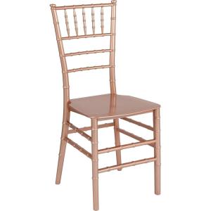Flash Furniture 2 Pack HERCULES Series Gold Resin Stacking Chiavari Chair(Rose Gold)