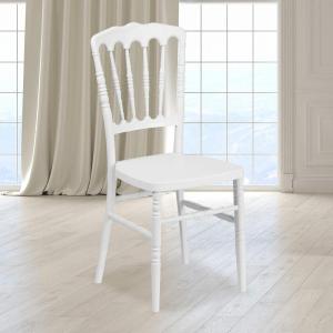 Flash Furniture 2 Pack HERCULES Series White Resin Stacking Napoleon Chair(White)