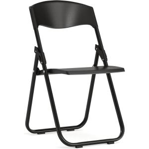 Flash Furniture 6 Pack HERCULES Series 500 lb. Capacity Heavy Duty Black Plastic Folding Chair with Built-in Ganging Brackets(Black)