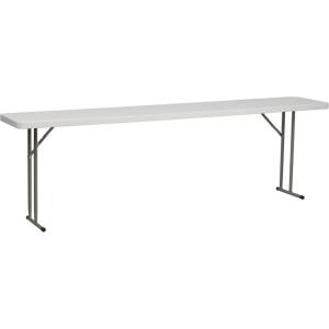 Flash Furniture 8′ Plastic Folding Training and Event Table, Rectangular Folding Training Table with 330-lb. Static Weight Capacity, White(Classic)