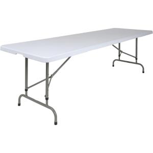 Flash Furniture 8-Foot Height Adjustable Granite White Plastic Folding Table