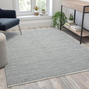 Flash Furniture Abbott Area Rug – Grey – Diamond Pattern – 5′ x 7′ – Stain Resistant(Grey)
