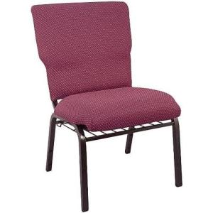 Flash Furniture Advantage Mixed Tan Discount Church Chair – 21 in. Wide(Burgundy Pattern Fabric/Gold Vein Frame)