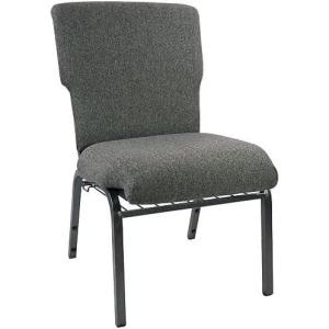 Flash Furniture Advantage Mixed Tan Discount Church Chair – 21 in. Wide(Charcoal Gray Fabric/Silver Vein Frame)