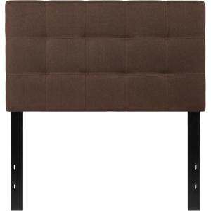Flash Furniture Bedford Box Stitch Tufted Upholstered Twin Size Headboard in Black Fabric(Dark Brown)