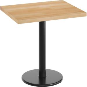 Flash Furniture Bennett 24″ x 30″ Solid Wood Commercial Indoor Tabletop in Dark Brown with 18″ Round Dining Height Black Cast Iron Base, 300 lb. Static Capacity(Natural Top/Black Base)