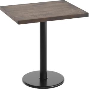 Flash Furniture Bennett 24″ x 30″ Solid Wood Commercial Indoor Tabletop in Dark Brown with 18″ Round Dining Height Black Cast Iron Base, 300 lb. Static Capacity(Dark Brown Top/Black Base)