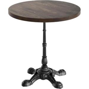 Flash Furniture Bennett 30″ Round Solid Wood Commercial Indoor Tabletop in Dark Brown with 22.75″ Rust-Resistant Black Cast Iron Bistro Base, 200 lb. Static Capacity(Dark Brown Top/Black Base)