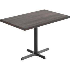 Flash Furniture Bennett 30″ x 48″ Solid Wood Commercial Indoor Tabletop in Natural with 23.75″ x 29.5″ Dining Height Black Cast Iron X Base, 300 lb. Static Capacity(Dark Brown Top/Black Base)