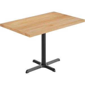 Flash Furniture Bennett 30″ x 48″ Solid Wood Commercial Indoor Tabletop in Natural with 23.75″ x 29.5″ Dining Height Black Cast Iron X Base, 300 lb. Static Capacity(Natural Top/Black Base)