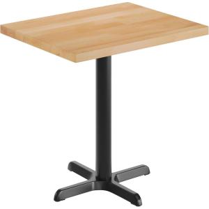 Flash Furniture Bennett 30″ x 60″ Solid Wood Commercial Indoor Tabletop in Dark Brown with 22″ x 22″ Dining Height Black Cast Iron X Base, 300 lb. Static Capacity(Natural Top/Black Base)