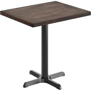 Flash Furniture Bennett 30″ x 60″ Solid Wood Commercial Indoor Tabletop in Dark Brown with 22″ x 22″ Dining Height Black Cast Iron X Base, 300 lb. Static Capacity(Dark Brown Top/Black Base)