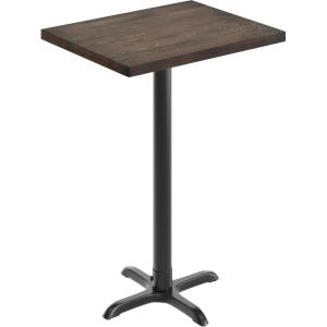 Flash Furniture Bennett 30″ x 60″ Solid Wood Commercial Indoor Tabletop in Natural with 22″ x 22″ Bar Height Black Cast Iron X Base, 300 lb. Static Capacity(Dark Brown Top/Black Base)