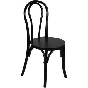 Flash Furniture Betsy Commercial Solid Wood Dining Chair, Thonet Style, Stackable Design, Mortise and Tenon, 350 lbs. Static Weight Capacity, Black(Black)