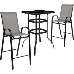 Flash Furniture Brazos 4-Person Outdoor Dining Set(Grey)