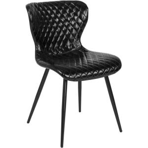 Flash Furniture Bristol Contemporary Upholstered Chair in Black Vinyl(Black Vinyl)