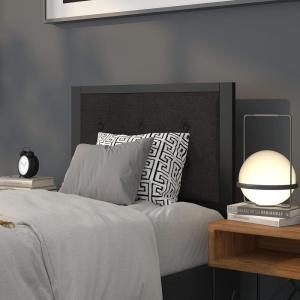 Flash Furniture Bristol Metal Tufted Upholstered Twin Size Headboard in Black Fabric(Black)