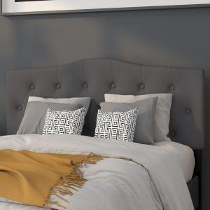 Flash Furniture Cambridge Tufted Upholstered Full Size Headboard in Dark Gray Fabric(Dark Gray)