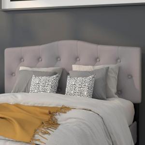 Flash Furniture Cambridge Tufted Upholstered Full Size Headboard in Light Gray Fabric(Light Gray)