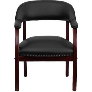 Flash Furniture Diamond Black LeatherSoft Conference Chair with Accent Nail Trim(Black Vinyl)