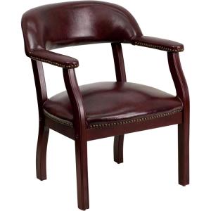 Flash Furniture Diamond Black LeatherSoft Conference Chair with Accent Nail Trim(Oxblood Vinyl)