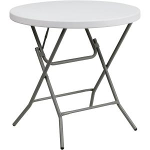 Flash Furniture Elon Commercial Grade 2.63-Foot Round Granite White Plastic Folding Table