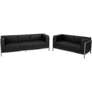 Flash Furniture HERCULES Imagination Series Black LeatherSoft Sofa & Loveseat Set