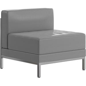 Flash Furniture HERCULES Imagination Series Contemporary Black LeatherSoft Middle Chair(Grey)