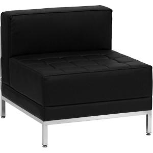 Flash Furniture HERCULES Imagination Series Contemporary Black LeatherSoft Middle Chair(black)