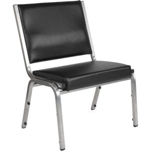 Flash Furniture HERCULES Series 1000 lb. Rated Black Antimicrobial Vinyl Bariatric Medical Reception Chair(Black Vinyl)