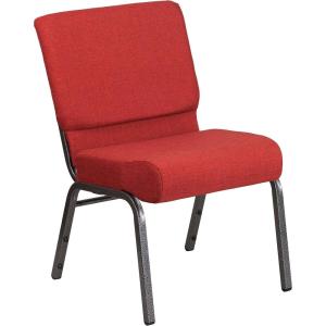 Flash Furniture HERCULES Series 21”W Stacking Church Chair in Black Dot Patterned Fabric – Gold Vein Frame(Crimson Fabric/Silver Vein Frame)