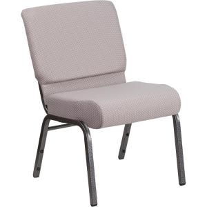 Flash Furniture HERCULES Series 21”W Stacking Church Chair in Black Dot Patterned Fabric – Gold Vein Frame(Gray Dot Fabric/Silver Vein Frame)