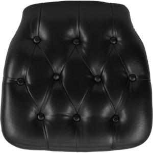 Flash Furniture Hard Silver Tufted Vinyl Chiavari Chair Cushion(Black)
