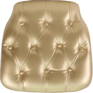 Flash Furniture Hard Silver Tufted Vinyl Chiavari Chair Cushion(Gold)