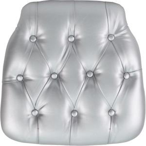 Flash Furniture Hard Silver Tufted Vinyl Chiavari Chair Cushion(Silver)