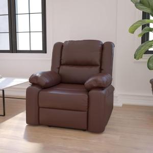 Flash Furniture Harmony Series Black LeatherSoft Recliner(Brown Leathersoft)